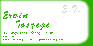 ervin toszegi business card